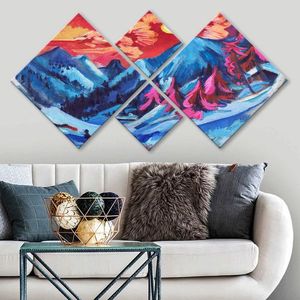 Set 4 tablouri decorative, 4MDF3034580, MDF, Imprimat UV, Multicolor imagine