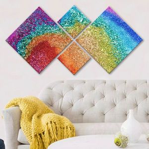 Set 4 tablouri decorative, 4MDF30802260857, MDF, Imprimat UV, Multicolor imagine