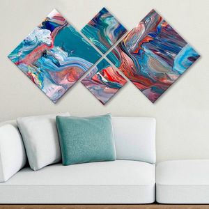 Set 4 tablouri decorative, 4MDF3112796, MDF, Imprimat UV, Multicolor imagine