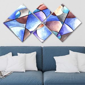Set 4 tablouri decorative, 4MDF358059629, MDF, Imprimat UV, Multicolor imagine