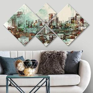 Set 4 tablouri decorative, 4MDF363401084, MDF, Imprimat UV, Multicolor imagine