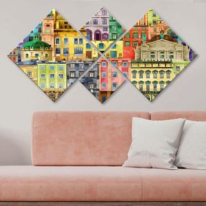 Set 4 tablouri decorative, 4MDF376404526, MDF, Imprimat UV, Multicolor imagine