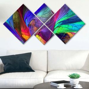 Set 4 tablouri decorative, 4MDF376925791, MDF, Imprimat UV, Multicolor imagine