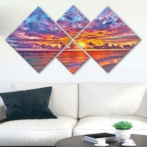 Set 4 tablouri decorative, 4MDF387692950, MDF, Imprimat UV, Multicolor imagine