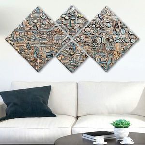 Set 4 tablouri decorative, 4MDF390474070, MDF, Imprimat UV, Multicolor imagine