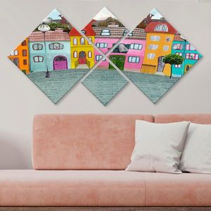 Set 4 tablouri decorative, 4MDF39302959, MDF, Imprimat UV, Multicolor imagine