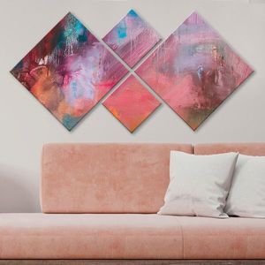 Set 4 tablouri decorative, 4MDF399986938, MDF, Imprimat UV, Multicolor imagine