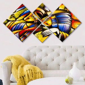 Set 4 tablouri decorative, 4MDF400017166, MDF, Imprimat UV, Multicolor imagine