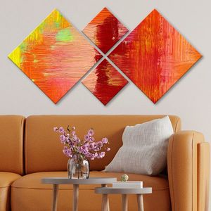 Set 4 tablouri decorative, 4MDF40428634, MDF, Imprimat UV, Multicolor imagine