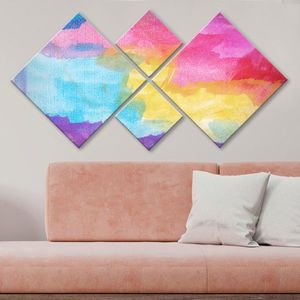 Set 4 tablouri decorative, 4MDF41137465, MDF, Imprimat UV, Multicolor imagine