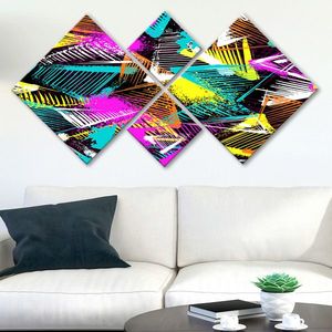 Set 4 tablouri decorative, 4MDF411720004, MDF, Imprimat UV, Multicolor imagine