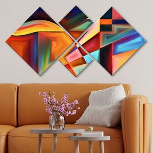 Set 4 tablouri decorative, 4MDF417386659, MDF, Imprimat UV, Multicolor imagine