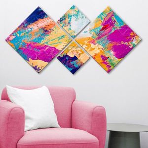 Set 4 tablouri decorative, 4MDF433209346, MDF, Imprimat UV, Multicolor imagine