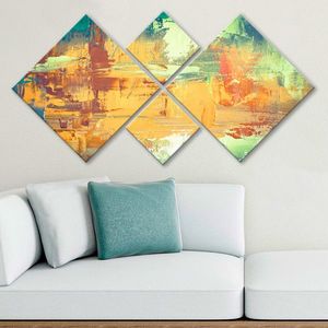 Set 4 tablouri decorative, 4MDF433209355, MDF, Imprimat UV, Multicolor imagine