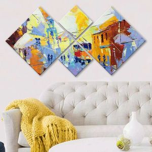 Set 4 tablouri decorative, 4MDF446402158, MDF, Imprimat UV, Multicolor imagine