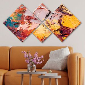 Set 4 tablouri decorative, 4MDF447918844, MDF, Imprimat UV, Multicolor imagine