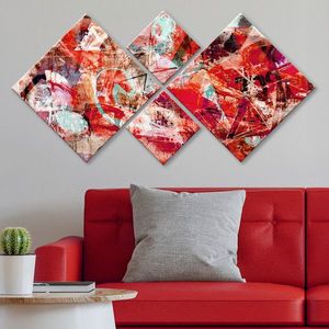 Set 4 tablouri decorative, 4MDF46234342, MDF, Imprimat UV, Multicolor imagine