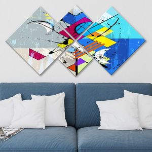 Set 4 tablouri decorative, 4MDF464777969, MDF, Imprimat UV, Multicolor imagine