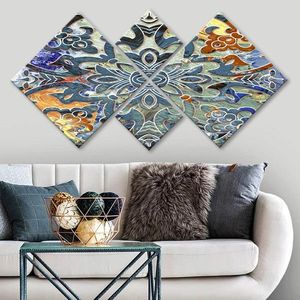 Set 4 tablouri decorative, 4MDF483427741, MDF, Imprimat UV, Multicolor imagine