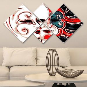Set 4 tablouri decorative, 4MDF4982673, MDF, Imprimat UV, Multicolor imagine