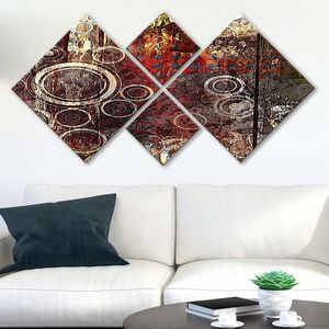 Set 4 tablouri decorative, 4MDF5146586, MDF, Imprimat UV, Multicolor imagine