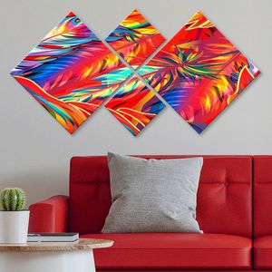 Set 4 tablouri decorative, 4MDF5244905, MDF, Imprimat UV, Multicolor imagine