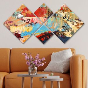 Set 4 tablouri decorative, 4MDF533438770, MDF, Imprimat UV, Multicolor imagine