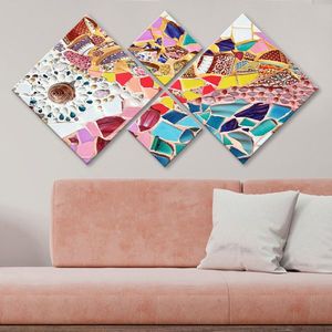 Set 4 tablouri decorative, 4MDF548881012, MDF, Imprimat UV, Multicolor imagine