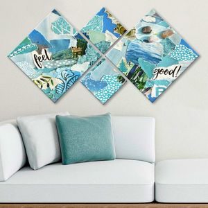 Set 4 tablouri decorative, 4MDF556562842, MDF, Imprimat UV, Multicolor imagine