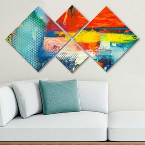 Set 4 tablouri decorative, 4MDF558102997, MDF, Imprimat UV, Multicolor imagine