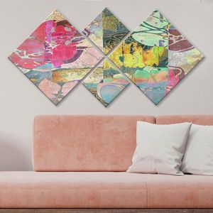 Set 4 tablouri decorative, 4MDF56168362, MDF, Imprimat UV, Multicolor imagine