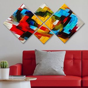 Set 4 tablouri decorative, 4MDF579705967, MDF, Imprimat UV, Multicolor imagine