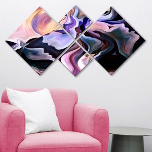 Set 4 tablouri decorative, 4MDF5817533, MDF, Imprimat UV, Multicolor imagine