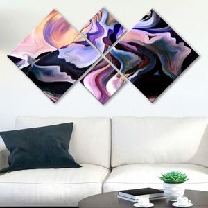 Set 4 tablouri decorative, 4MDF58175339, MDF, Imprimat UV, Multicolor imagine