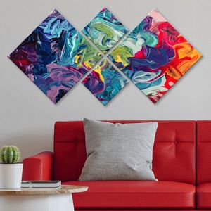Set 4 tablouri decorative, 4MDF593532788, MDF, Imprimat UV, Multicolor imagine