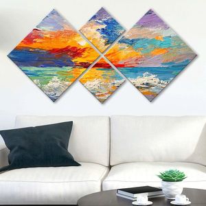 Set 4 tablouri decorative, 4MDF604054886, MDF, Imprimat UV, Multicolor imagine