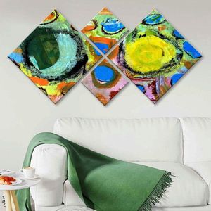 Set 4 tablouri decorative, 4MDF60489787, MDF, Imprimat UV, Multicolor imagine