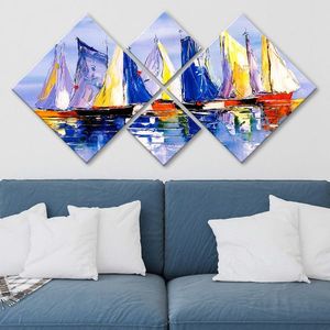 Set 4 tablouri decorative, 4MDF617312624, MDF, Imprimat UV, Multicolor imagine