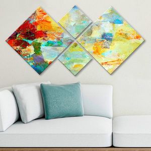 Set 4 tablouri decorative, 4MDF6262166, MDF, Imprimat UV, Multicolor imagine