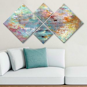 Set 4 tablouri decorative, 4MDF62692444, MDF, Imprimat UV, Multicolor imagine