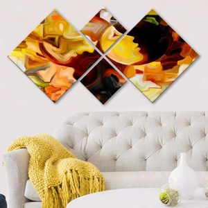 Set 4 tablouri decorative, 4MDF63178949, MDF, Imprimat UV, Multicolor imagine