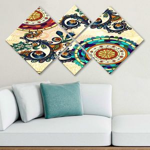 Set 4 tablouri decorative, 4MDF6383098, MDF, Imprimat UV, Multicolor imagine