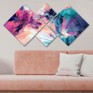 Set 4 tablouri decorative, 4MDF642367879, MDF, Imprimat UV, Multicolor imagine