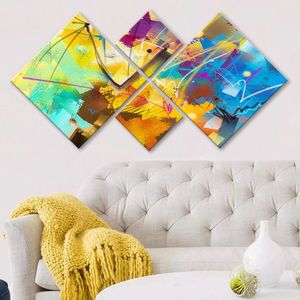 Set 4 tablouri decorative, 4MDF664007500, MDF, Imprimat UV, Multicolor imagine