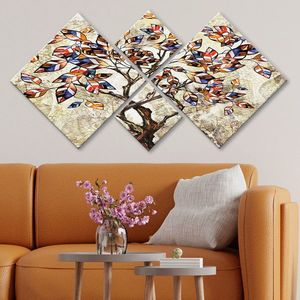 Set 4 tablouri decorative, 4MDF670518193, MDF, Imprimat UV, Multicolor imagine