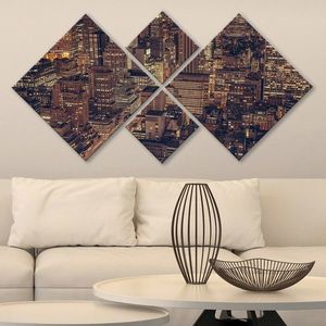 Set 4 tablouri decorative, 4MDF690868, MDF, Imprimat UV, Multicolor imagine