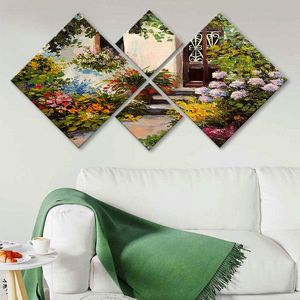 Set 4 tablouri decorative, 4MDF69246717, MDF, Imprimat UV, Multicolor imagine
