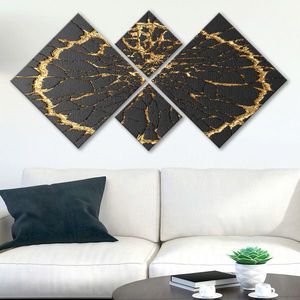 Set 4 tablouri decorative, 4MDF700841719, MDF, Imprimat UV, Multicolor imagine