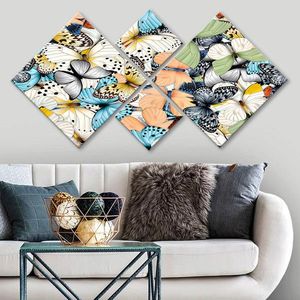 Set 4 tablouri decorative, 4MDF709257052, MDF, Imprimat UV, Multicolor imagine