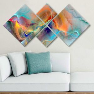Set 4 tablouri decorative, 4MDF718438198, MDF, Imprimat UV, Multicolor imagine